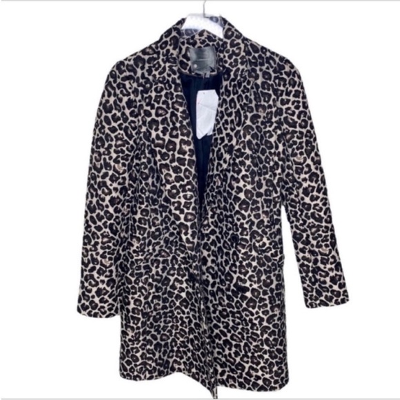 BY ANTHROPLOGIE Johanna Longline Leopard Blazer Coat NEW - Picture 5 of 10